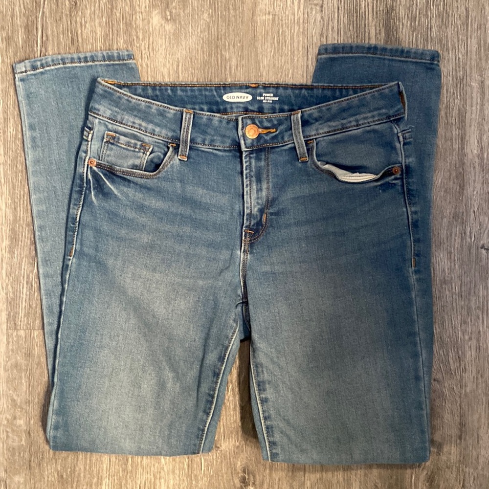 Old Navy power slim straight mid-rise jeans size 4